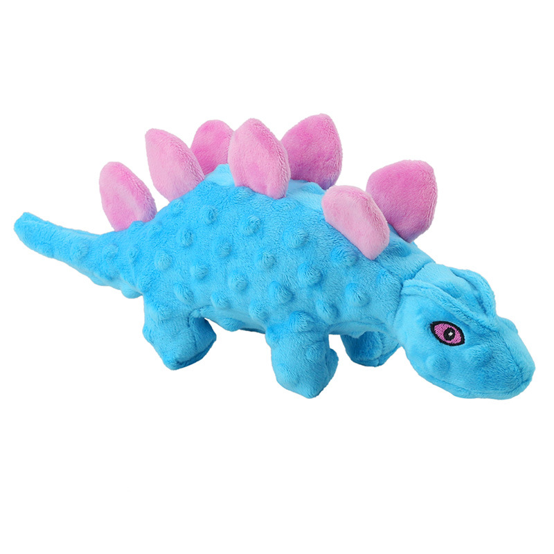 Pet Custom Plush Cute Stegosaurus Dinosaur Dog Chew Squeaky Teething Toy