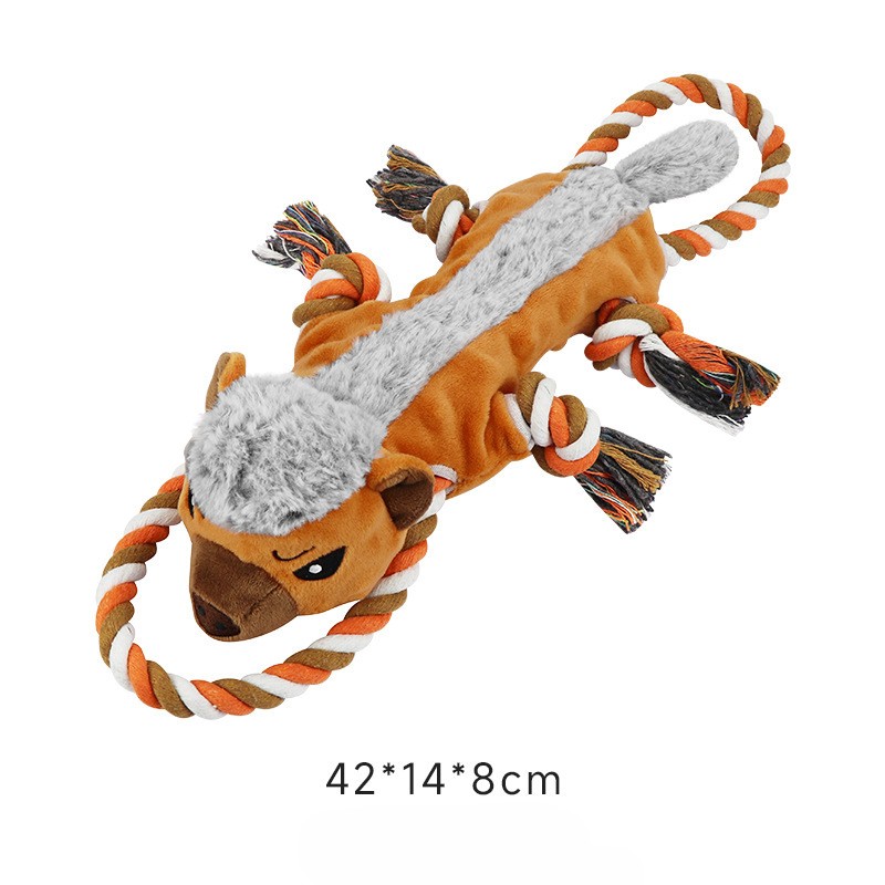 Tug-of-War Pet Interactive Toys Custom Plush Animal Dog Chew Rope Toy