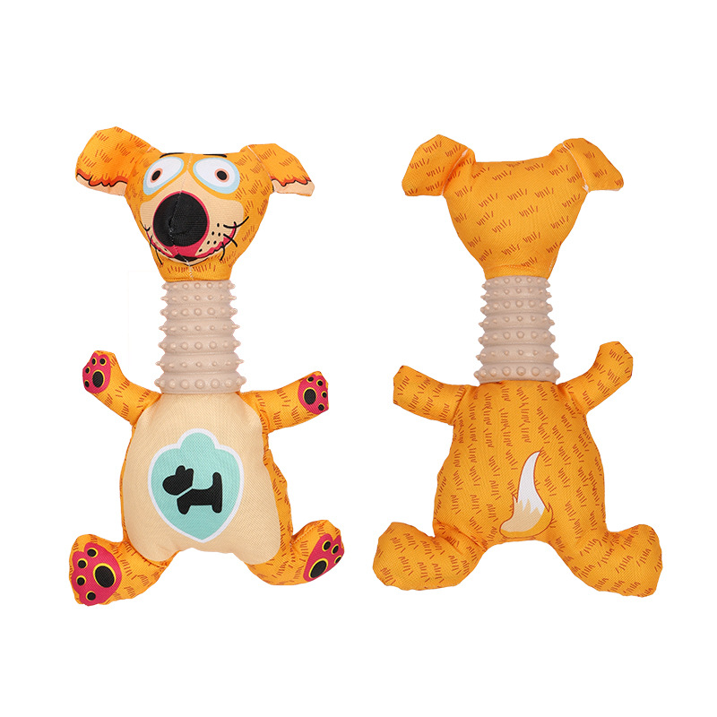 Custom Printing Pet Plush Long-Neck Animal Dog Chew Teething Rubber Toy