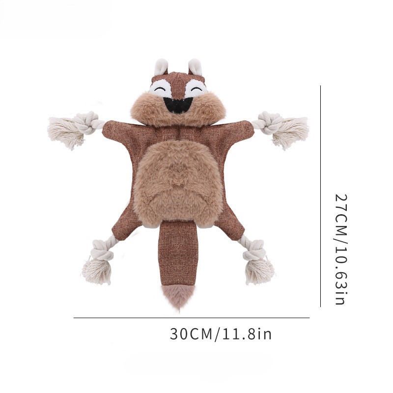 Custom Pet Plush Animal Canvas Squeaky Dog Chew Rope Toy