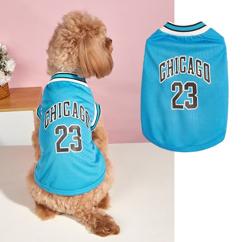 Custom Pet Clothing Sleeveless Breathable Mesh Basketball Dog Jersey Tank Top
