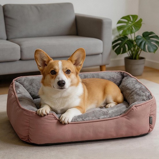 Custom Logo Plush Soft Velvet Pet Bed Dog Sleeping Sofa