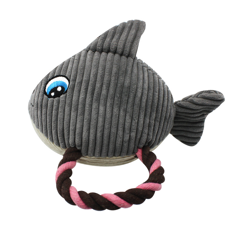 Custom Pet Plush Squeaky Ocean Friends Sea Animals Dog Rope Toy