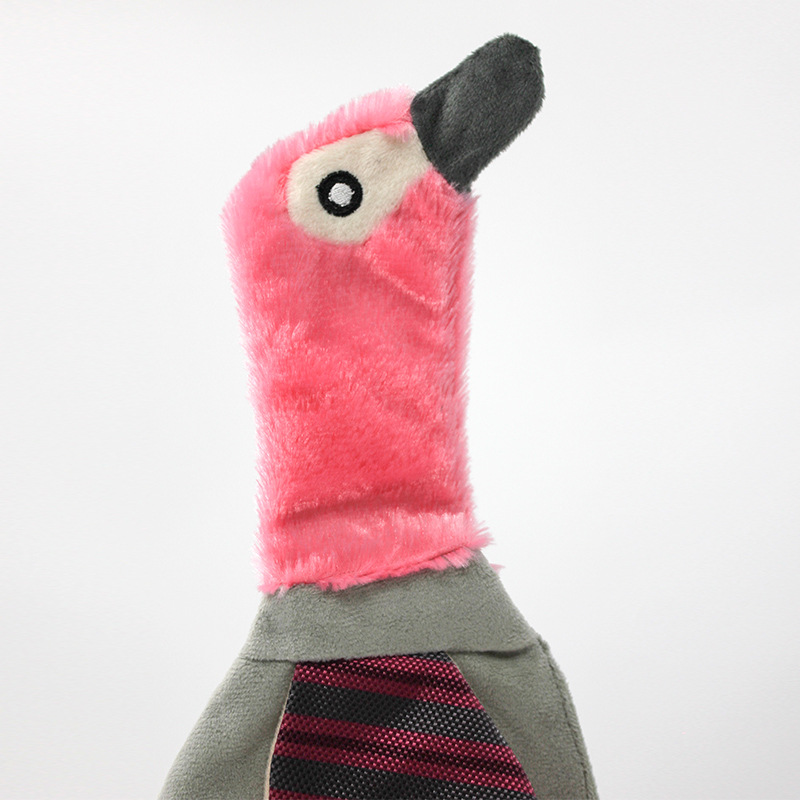Custom Color Pet Plush Long-Neck Duck Dog Chew Squeaky Toy