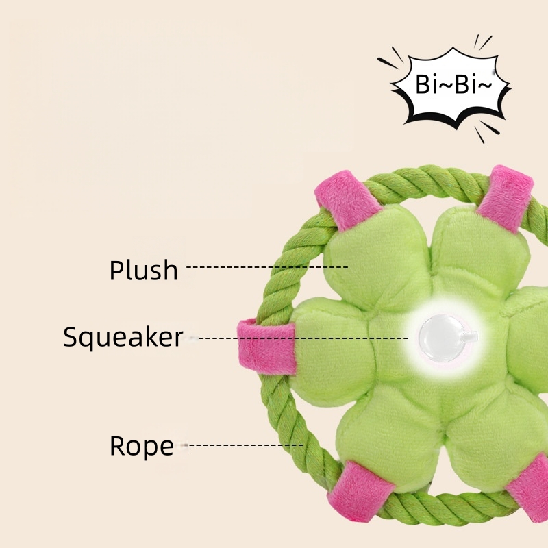 OEM/ODM Pet Plush Frisbee Flower Cotton Rope Dog Training Toy