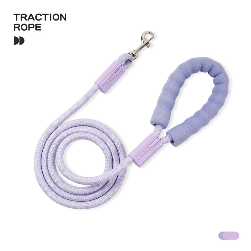 Custom Color Soft Foam Padded Handle Pastel Climbing Rope Dog Leash