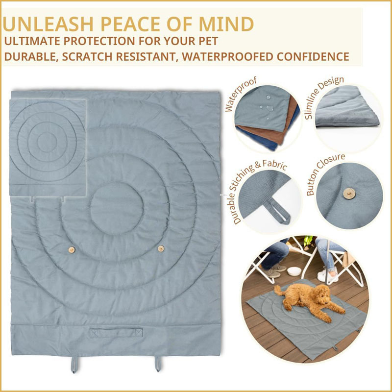 Custom Portable Roll-Up Travel Dog Mat Waterproof Outdoor Bed