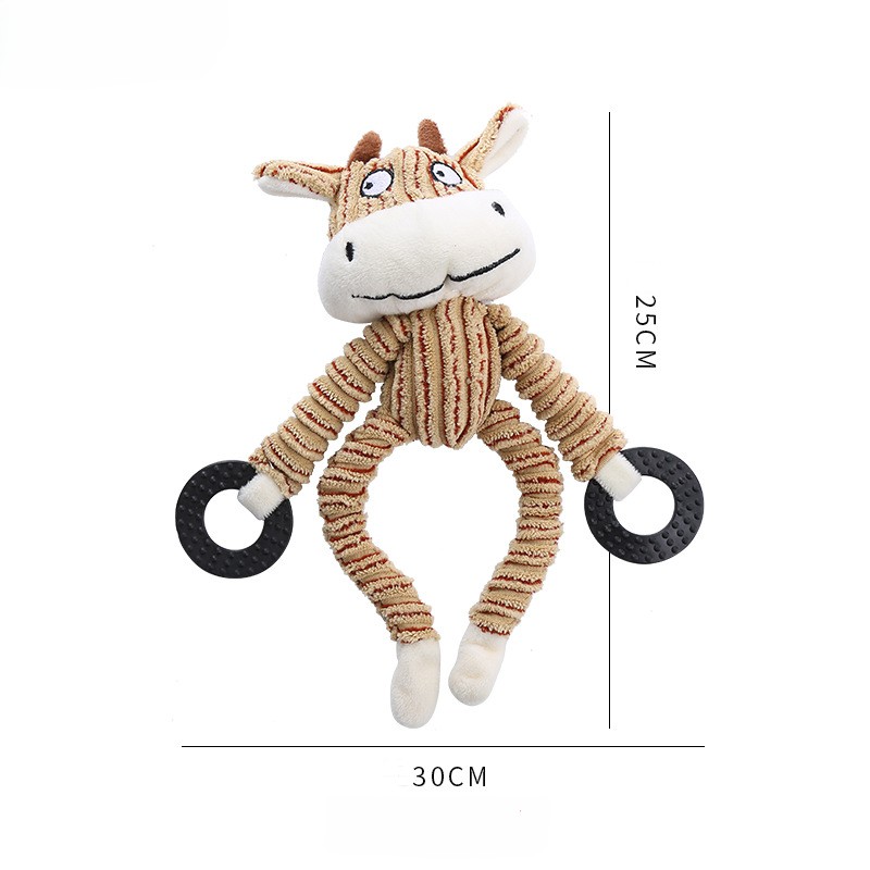 Corduroy Animal Design Custom Pet Plush Dog Chew Squeaky Toy
