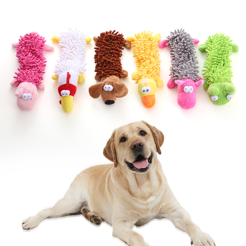 Mop Velvet Caterpillar Shaped Animal Plush Pet Dog Squeaky Toy