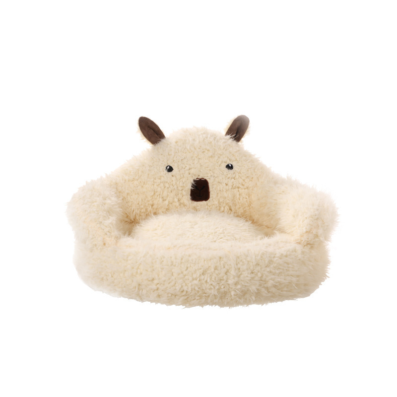 Custom Ultra-Fluffy Alpaca Cuddle Soft Plush Dog Sofa Pet Bed