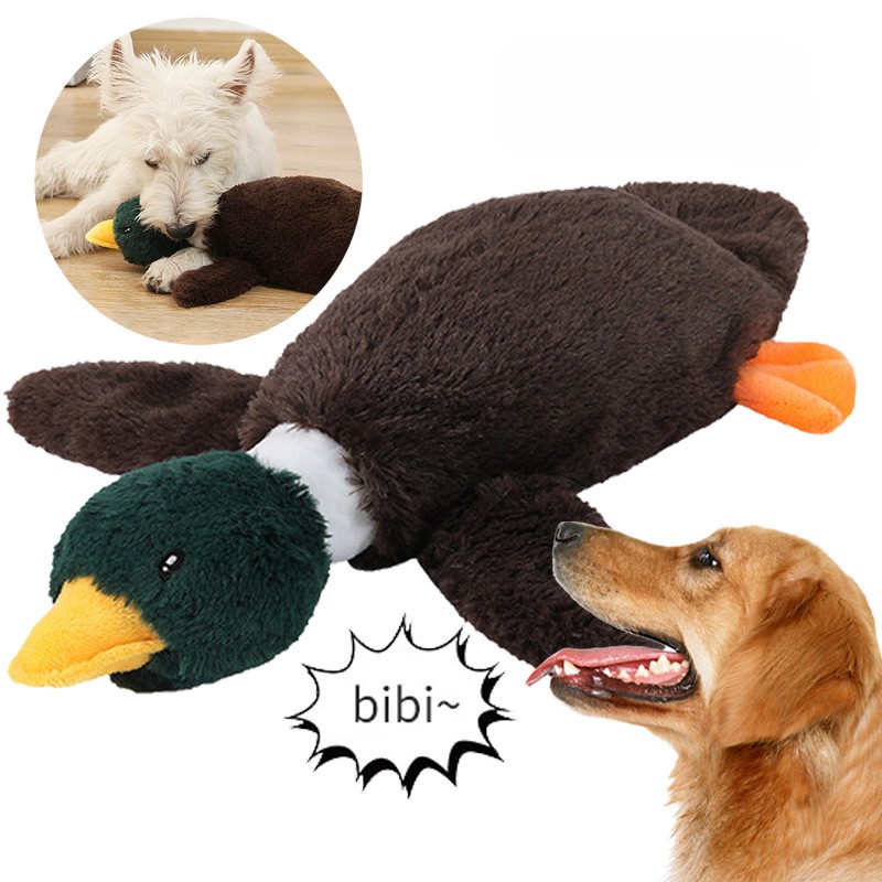 OEM/ODM Plush Simulated Soft Duck Pet Squeaky Dog Interactive Toy