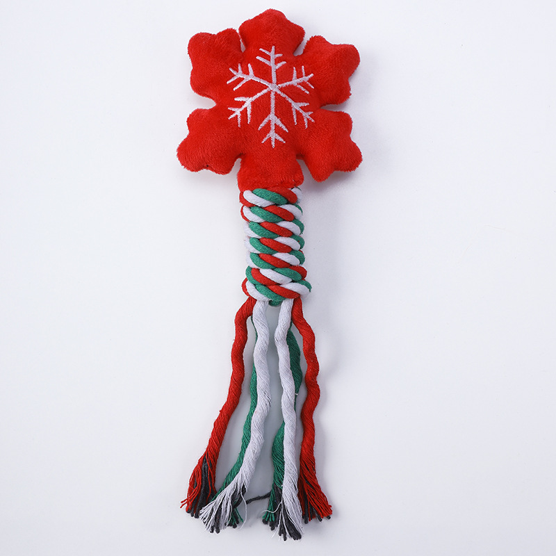Custom Christmas Holiday Pet Supply Plush Dog Interactive Rope Toy