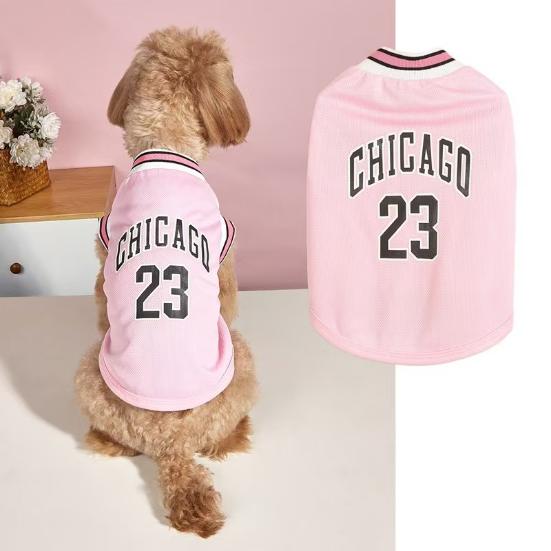 Custom Pet Clothing Sleeveless Breathable Mesh Basketball Dog Jersey Tank Top