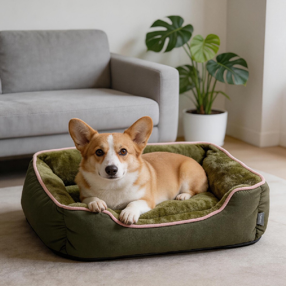 Custom Logo Plush Soft Velvet Pet Bed Dog Sleeping Sofa