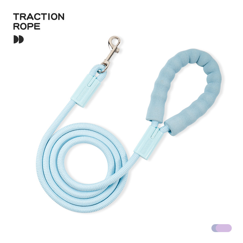 Custom Color Soft Foam Padded Handle Pastel Climbing Rope Dog Leash