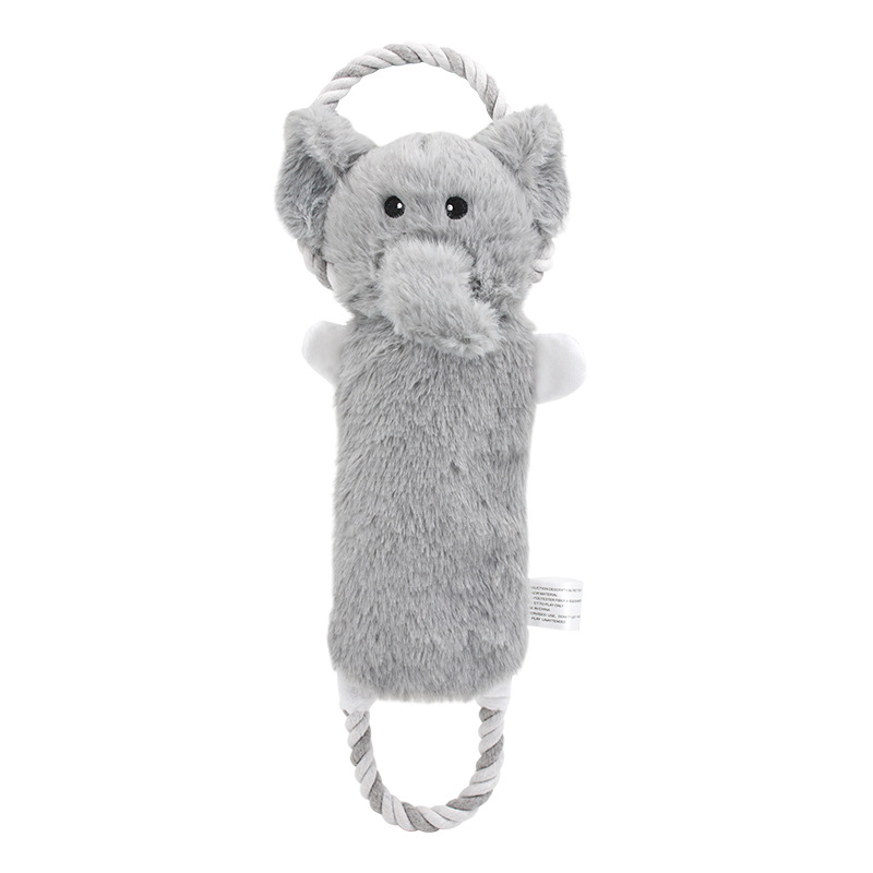 Custom Animal Pet Plush Rope Handles Dog Chew Interactive Toy