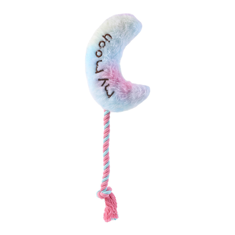 Custom Printing Colorful Pet Plush Soft Dog Squeaky Chew Rope Toy