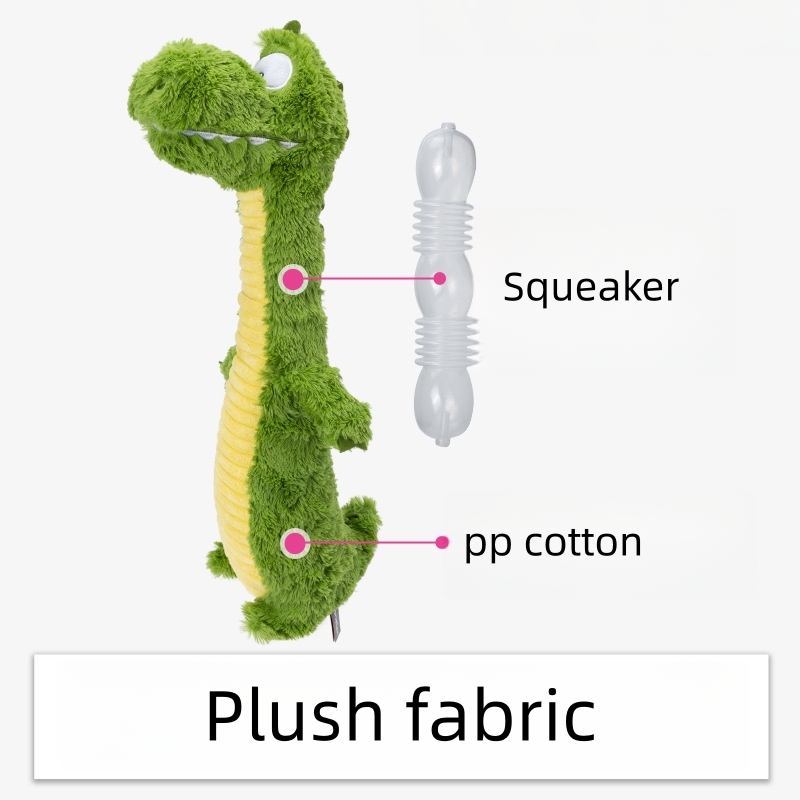 Custom Pet Plush Stuffed Furry Dinosaur Dog Chew Squeaky Toy