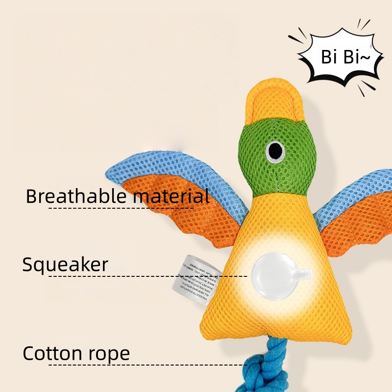 Pet Rope Toy Custom Plush Mallard Duck Breathable Mesh Dog Toy