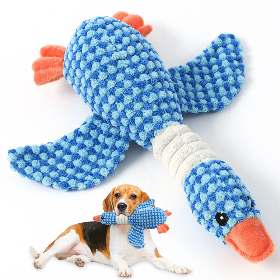 Custom Textured Plush Goose Duck Pet Squeaky Dog Chew Toy