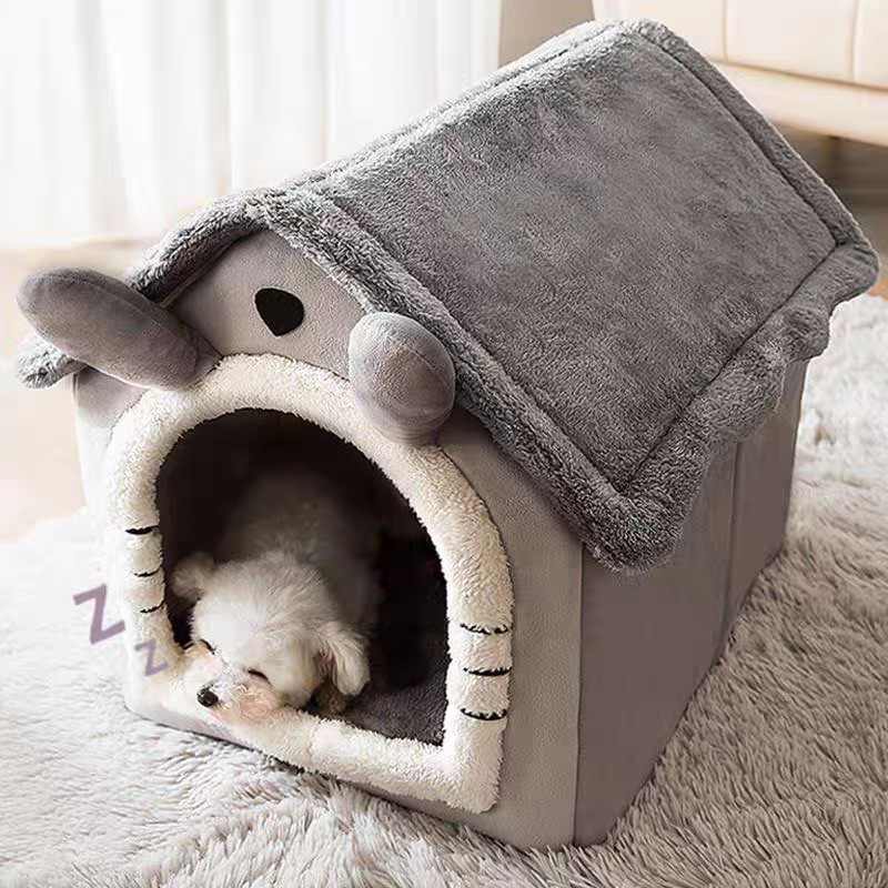 OEM/ODM Winter Warm Plush Pet House Dog Cat Bed Villa