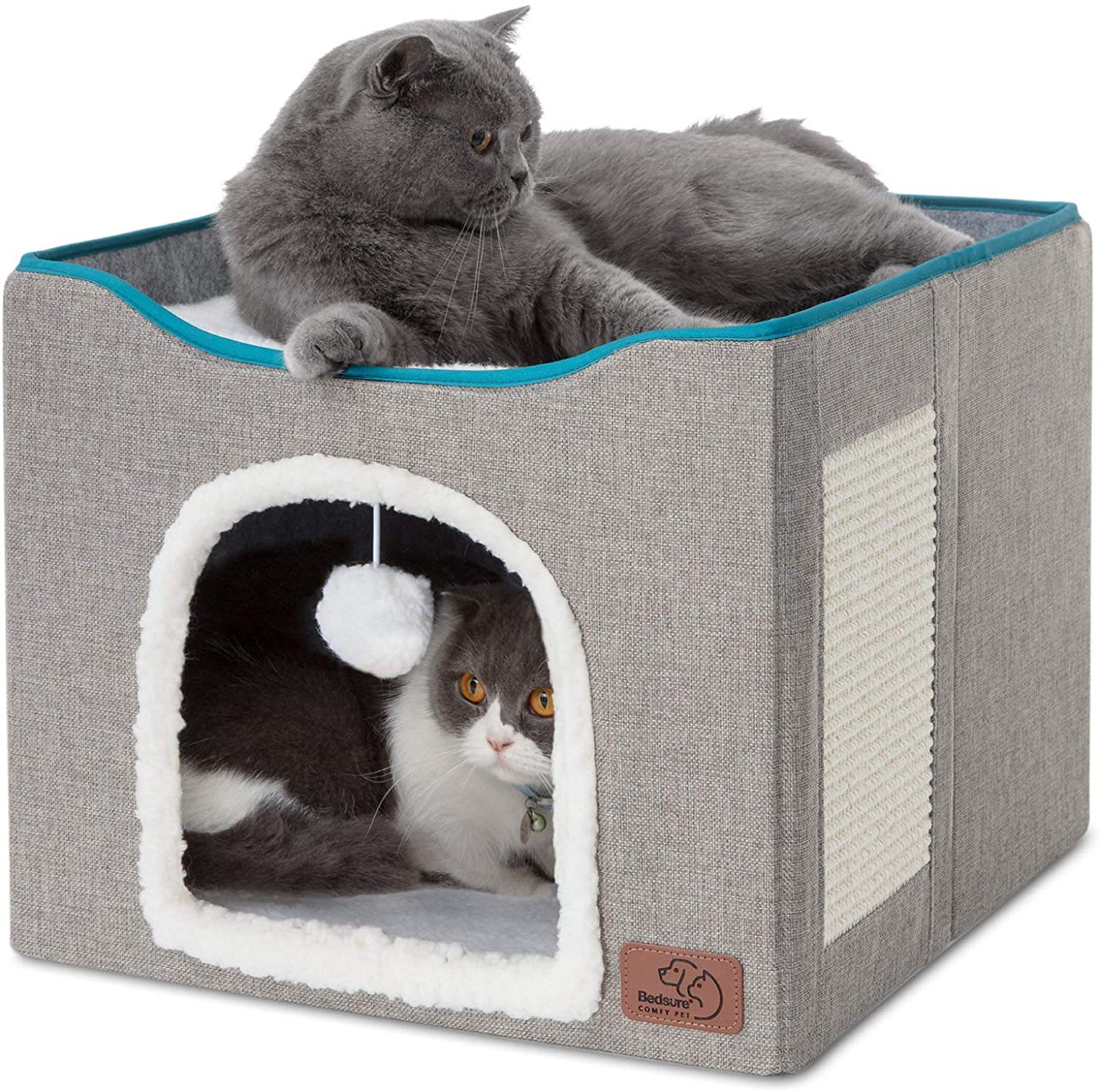 Custom 2-in-1 Foldable Cat House Soft Pet Cat Interactive House