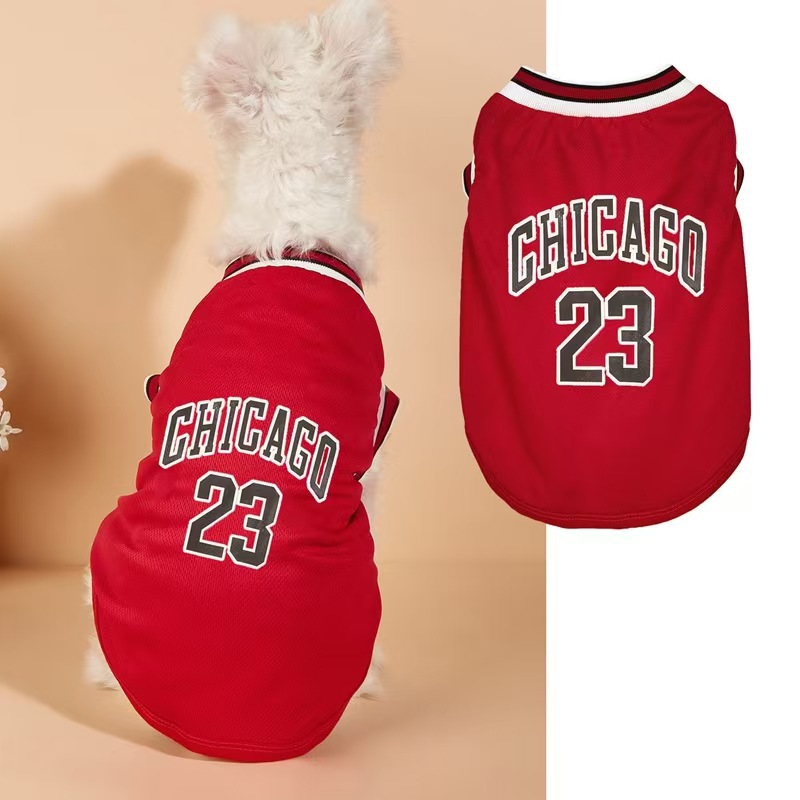 Custom Pet Clothing Sleeveless Breathable Mesh Basketball Dog Jersey Tank Top