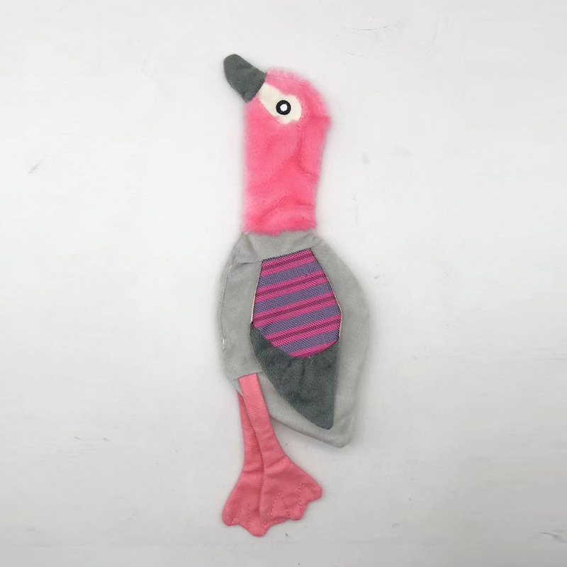 Custom Color Pet Plush Long-Neck Duck Dog Chew Squeaky Toy