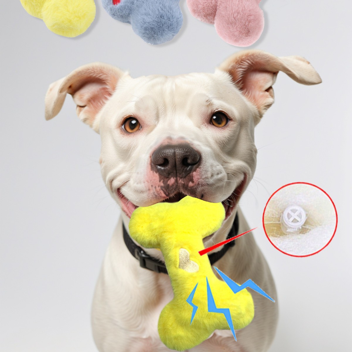 Custom Logo Pet Plush Fluffy Soft Bone Dog Squeaky Toy