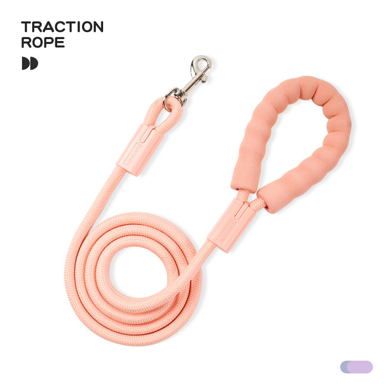 Custom Color Soft Foam Padded Handle Pastel Climbing Rope Dog Leash