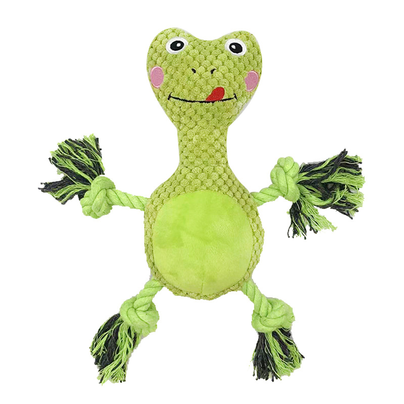 Long-Neck Textured Custom Animal Pet Plush Knotted Cotton Rope Dog Toy