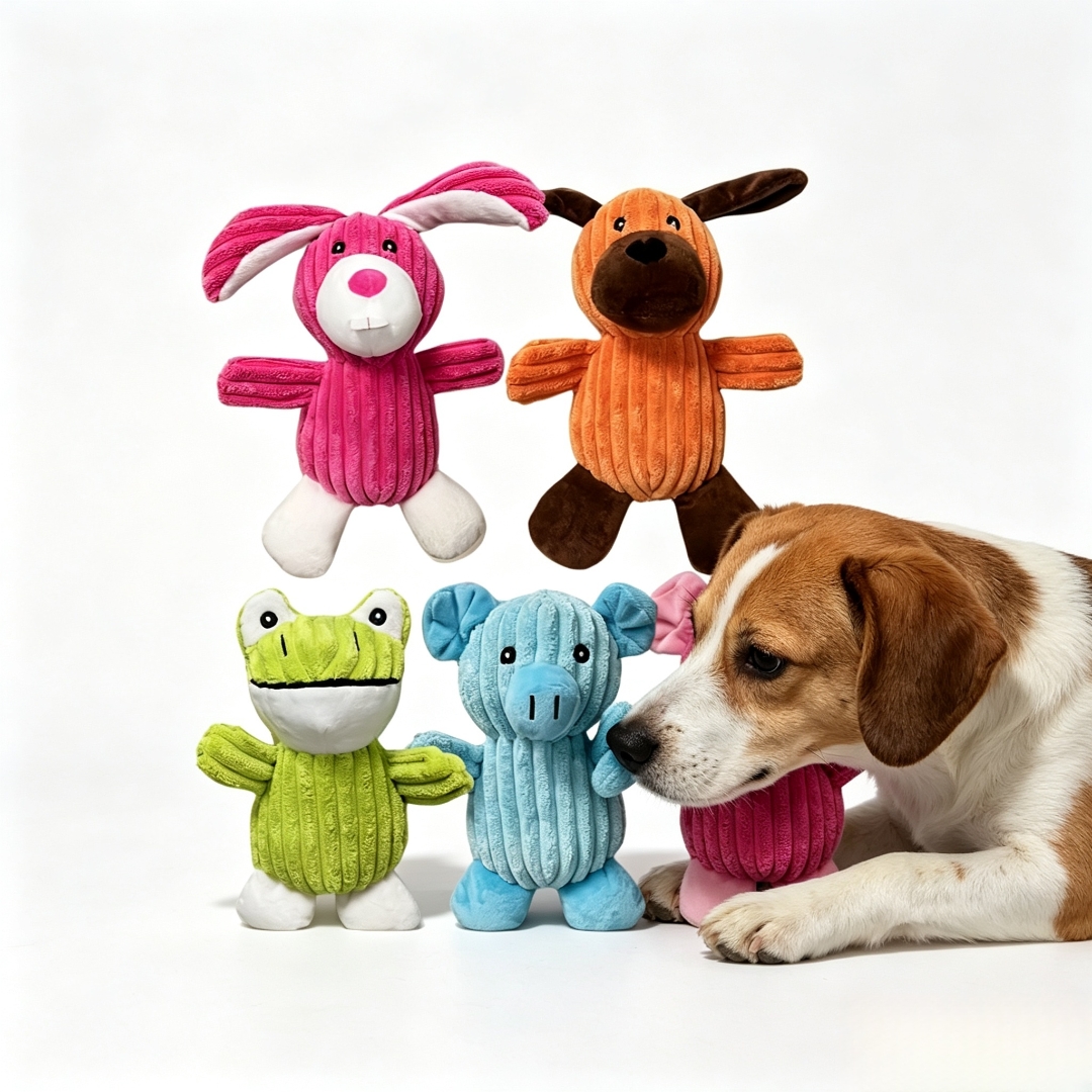 Private Label Rabbit Frog Plush Pet Squeaky Toys Manufacture for Small Dog