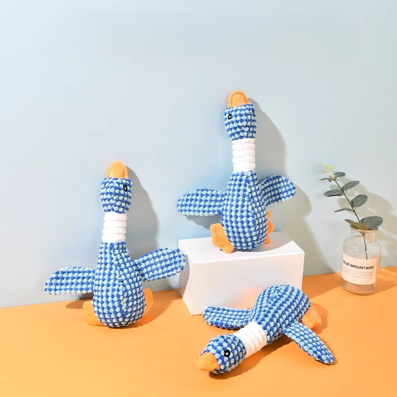 Custom Textured Plush Goose Duck Pet Squeaky Dog Chew Toy