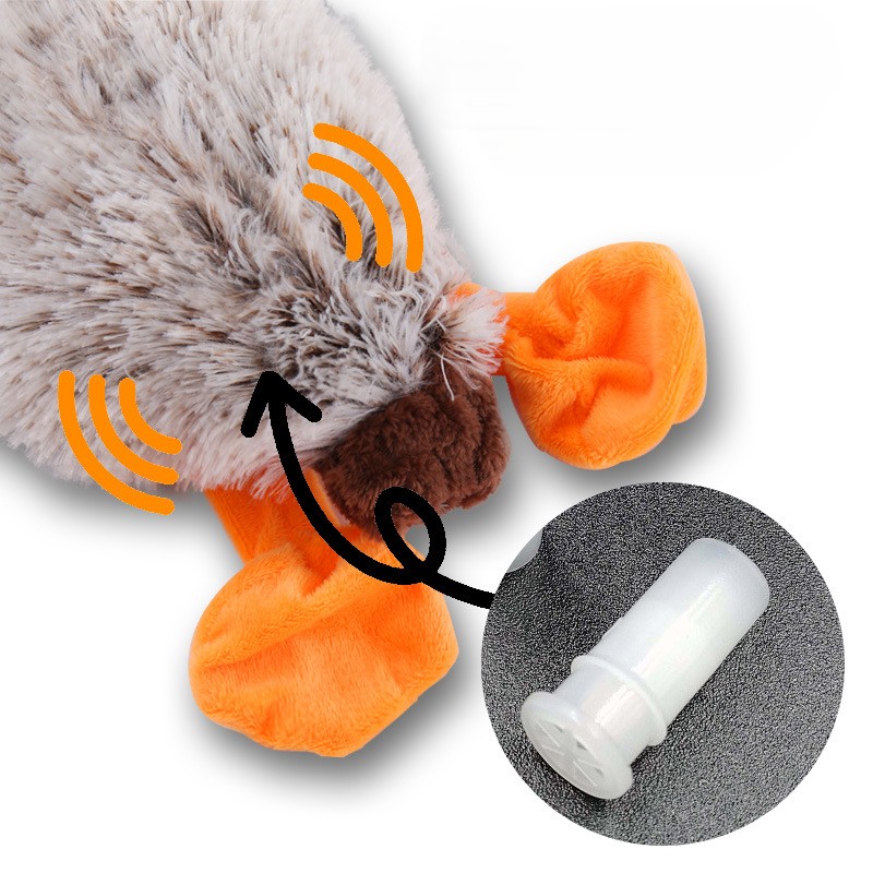 Realistic Fluffy Flying Duck Custom Pet Squeaky Plush Dog Toy