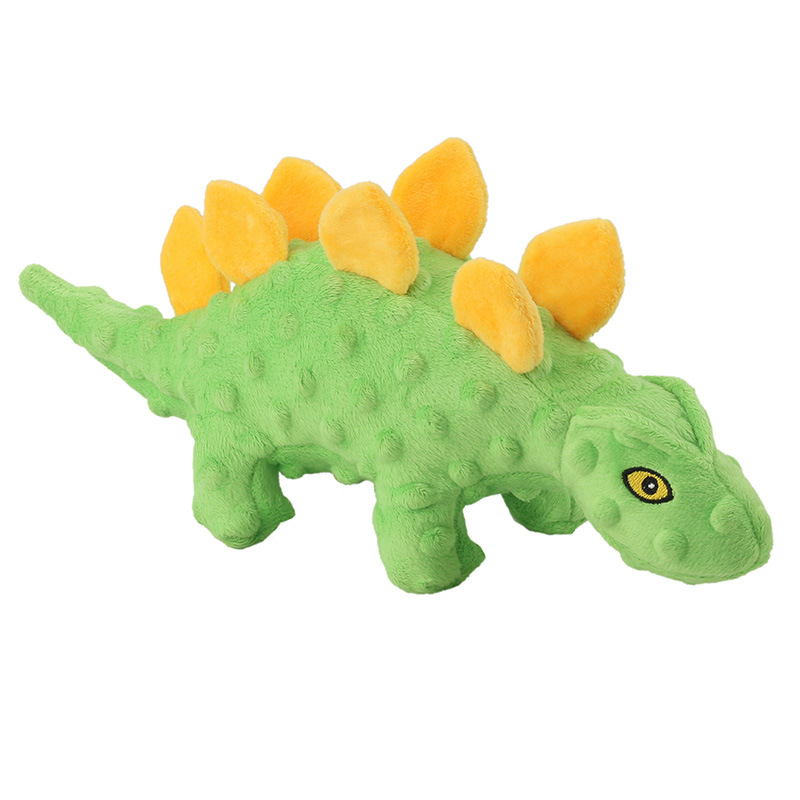 Pet Custom Plush Cute Stegosaurus Dinosaur Dog Chew Squeaky Teething Toy