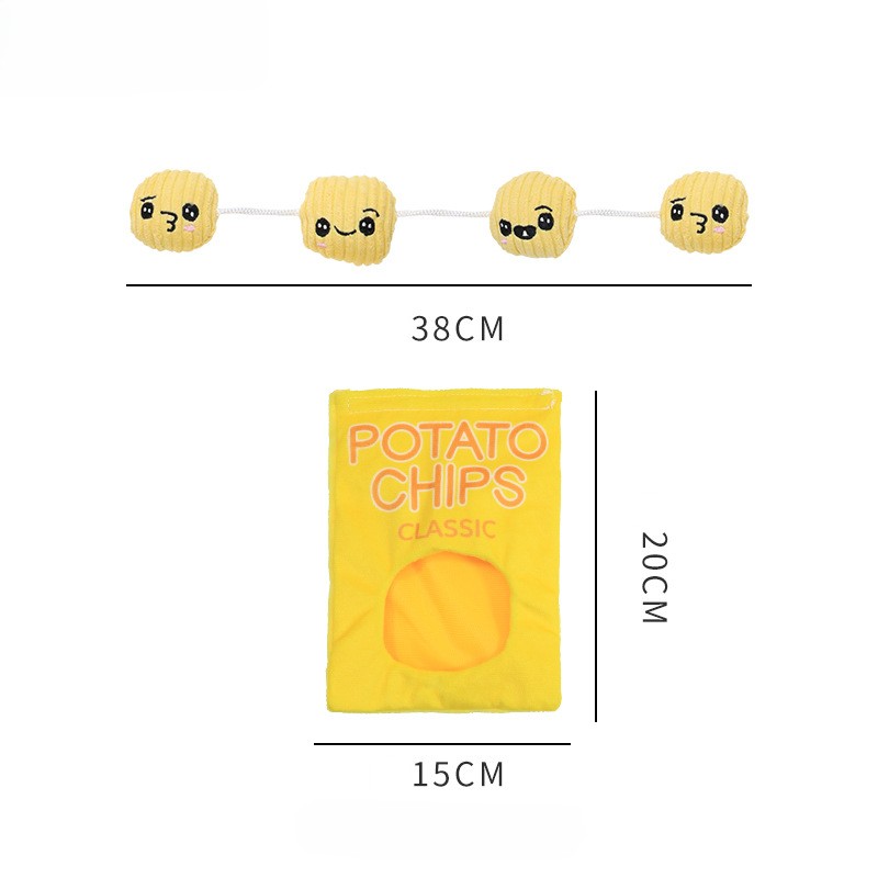 Custom Logo Pet Interactive Snack Bag Hide-and-Seek Plush Dog Squeaky Toy