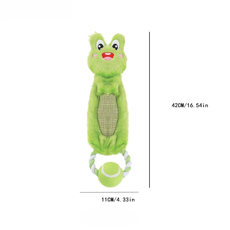 Custom Multi-Textured Plush Animal Rope & Tennis Ball Dog Pet Chew Toy