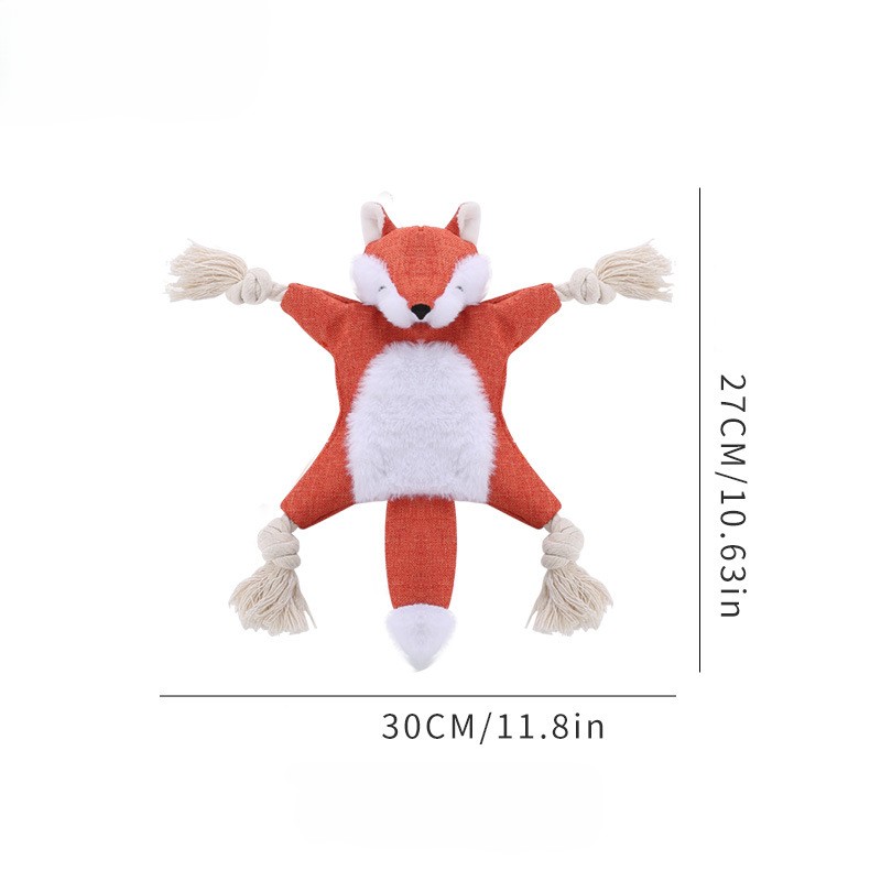 Custom Pet Plush Animal Canvas Squeaky Dog Chew Rope Toy