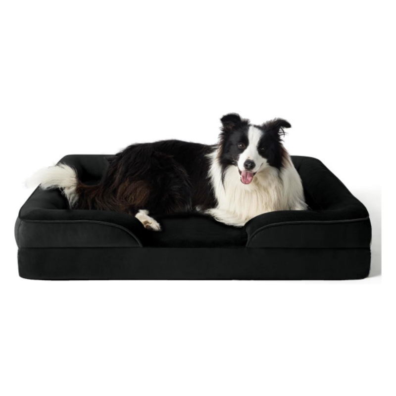 Custom Logo Dog Suede Plush Sofa-Style Pet Soft Bed