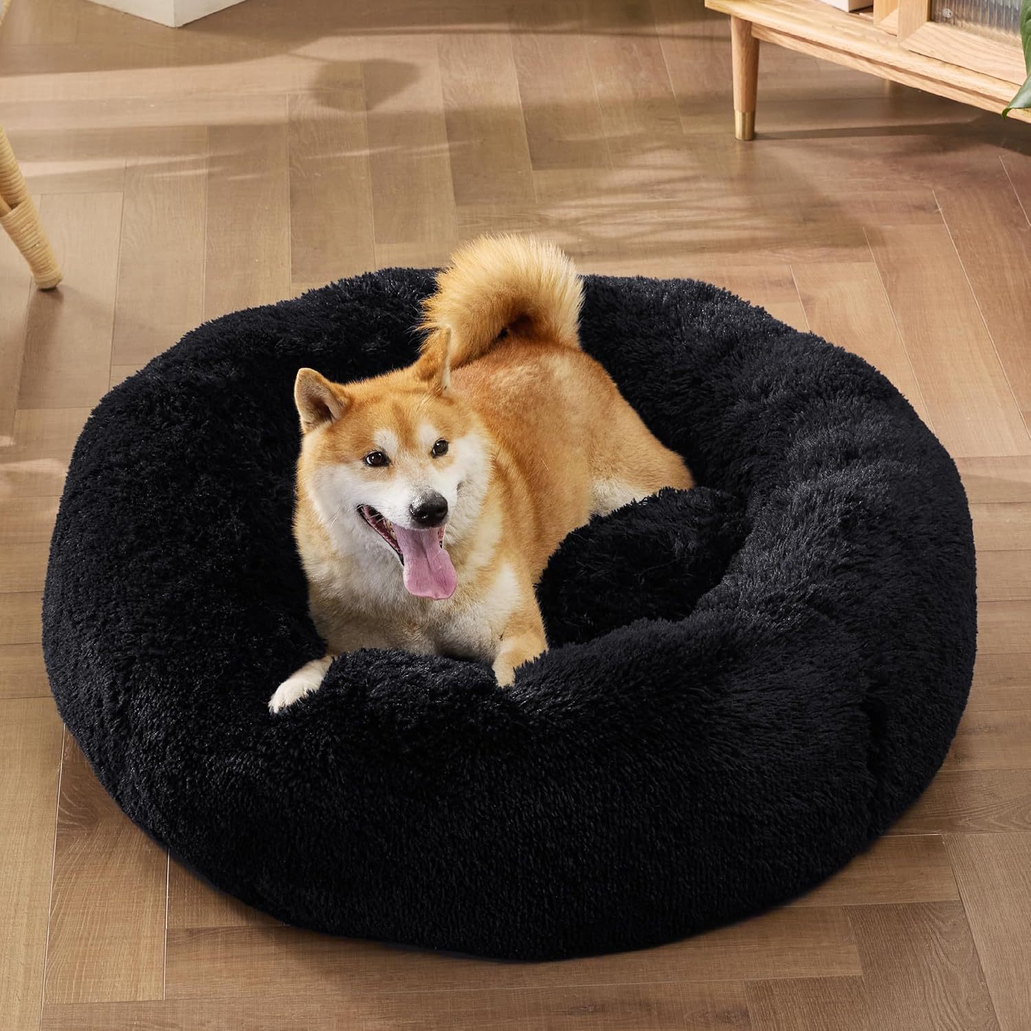Multi-sized Pet Bed Furry Warm Dog Cat Doughnut Mat