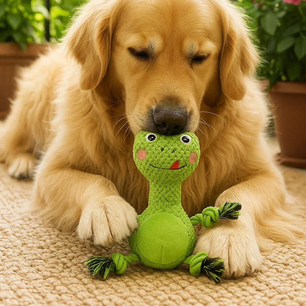 Long-Neck Textured Custom Animal Pet Plush Knotted Cotton Rope Dog Toy