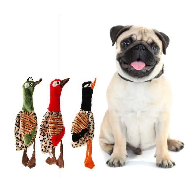 Printing Custom Pet Plush Long-Neck Duck Dog Squeaky Rope Toy