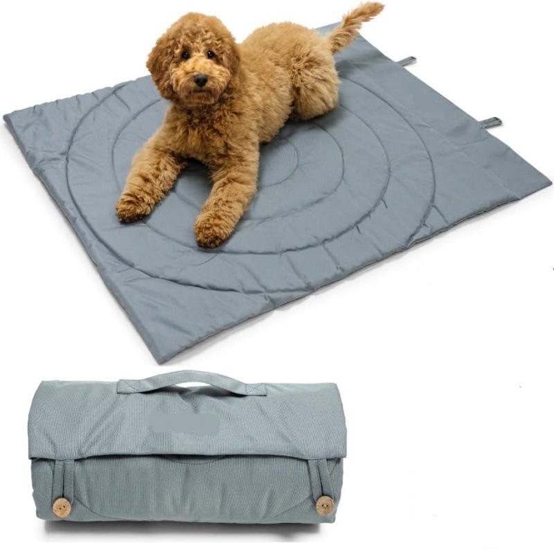 Custom Portable Roll-Up Travel Dog Mat Waterproof Outdoor Bed