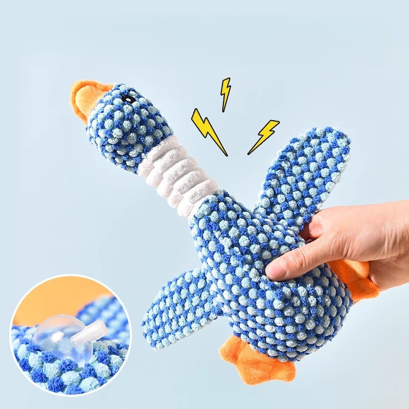 Custom Textured Plush Goose Duck Pet Squeaky Dog Chew Toy