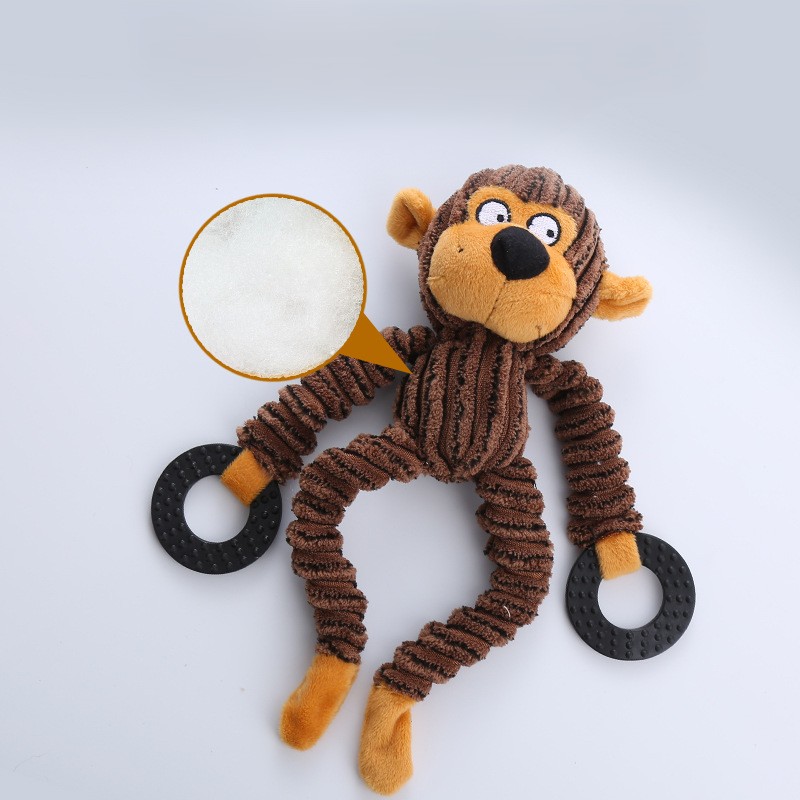 Corduroy Animal Design Custom Pet Plush Dog Chew Squeaky Toy