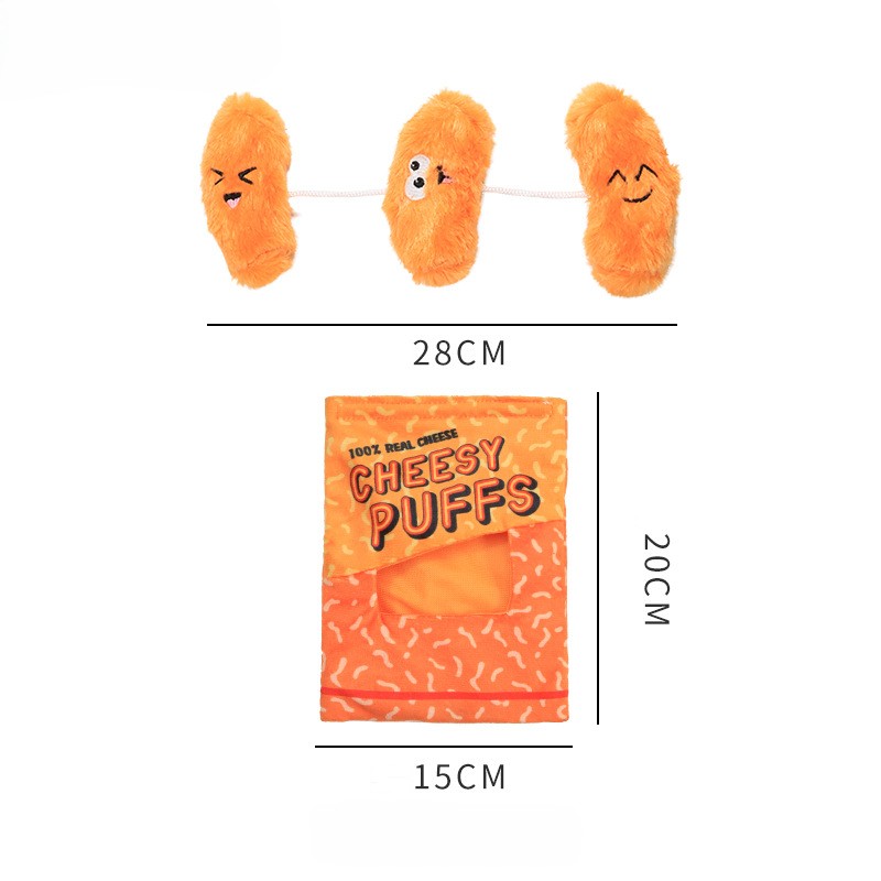 Custom Logo Pet Interactive Snack Bag Hide-and-Seek Plush Dog Squeaky Toy