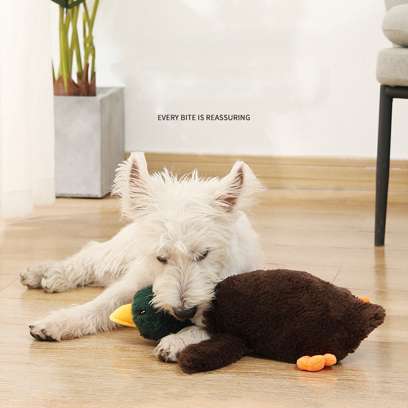 OEM/ODM Plush Simulated Soft Duck Pet Squeaky Dog Interactive Toy