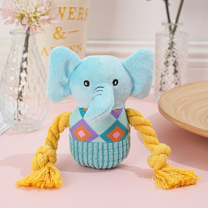 OEM/ODM Custom Pet Plush Sweater Elephant Dog Squeaky Rope Toy