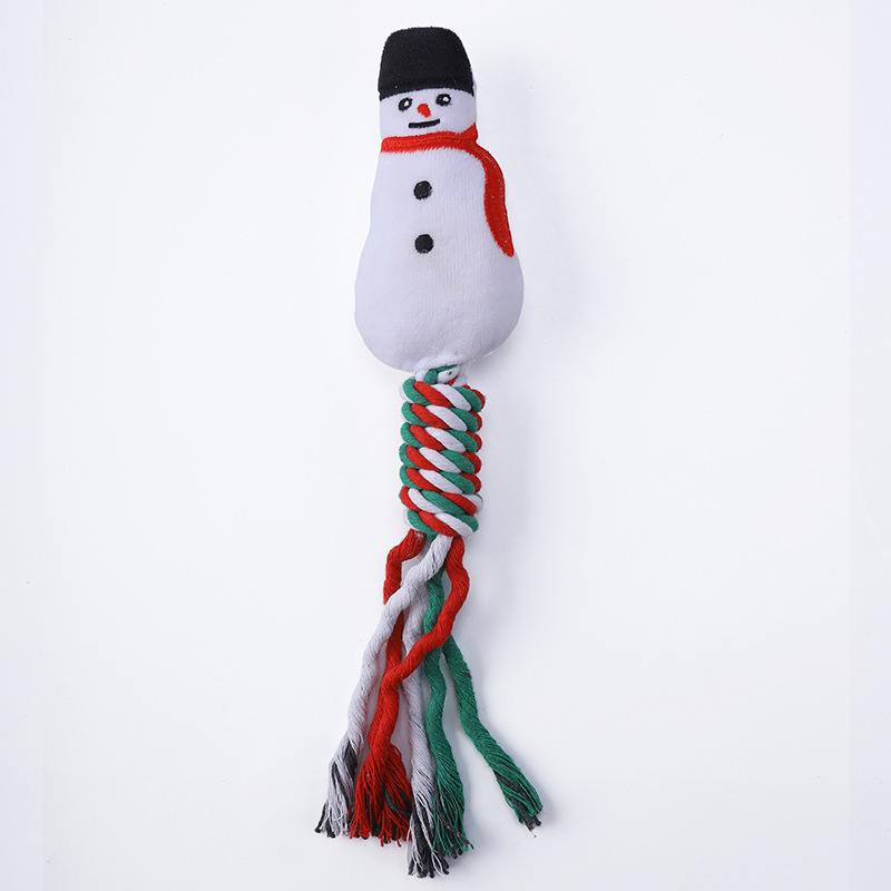 Custom Christmas Holiday Pet Supply Plush Dog Interactive Rope Toy