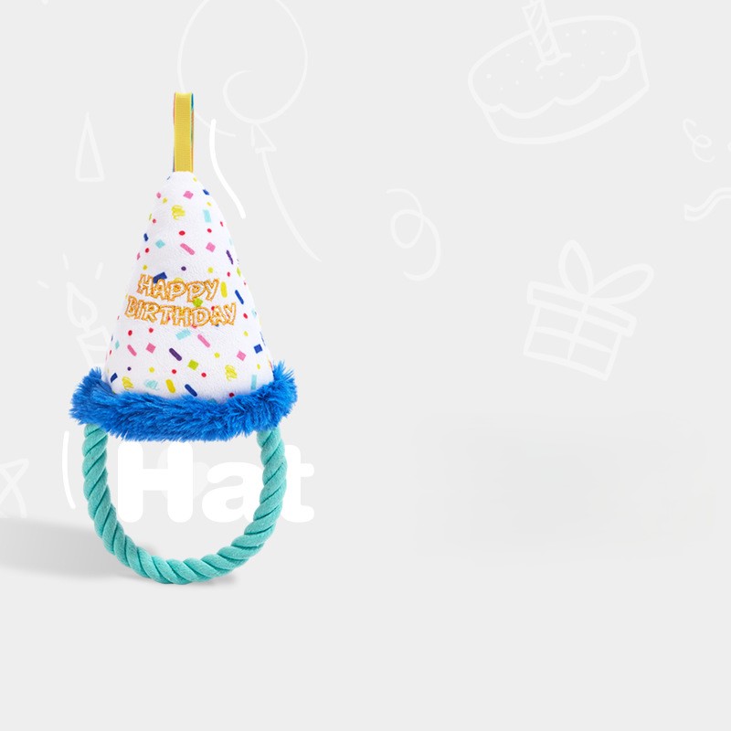 Pet Birthday Gift Custom Plush Cake Dog Interactive Rope Toy